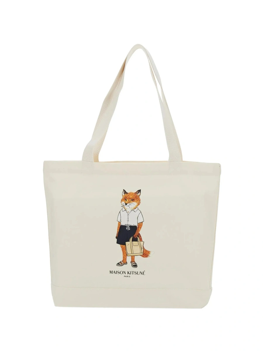 Geanta de umar MAISON KITSUNÉ "Dressed Fox" large shoulder bag - Img 7
