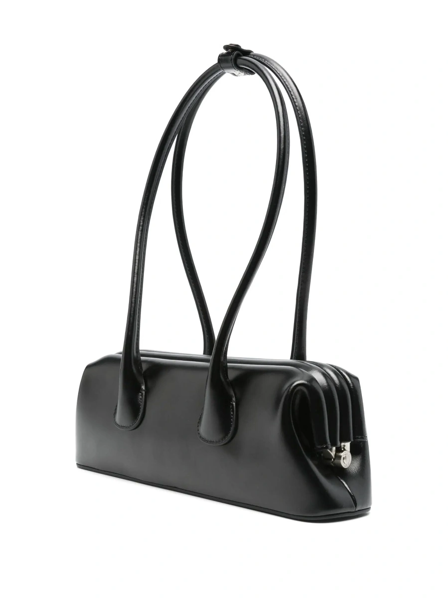 Geanta de umar OSOI neagra din piele 'Boat Wide Mini' - Img 5