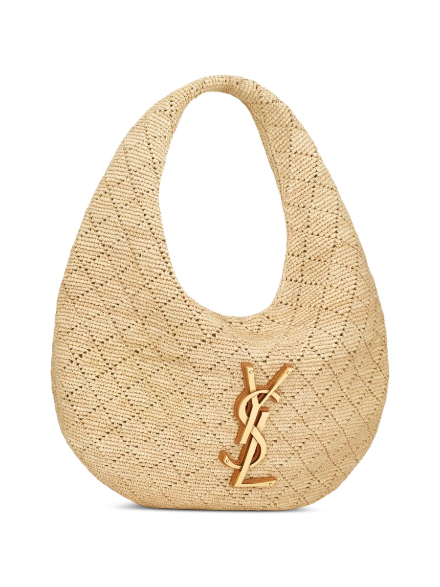 Geanta de umar Saint Laurent neutra din rafie - Img 3