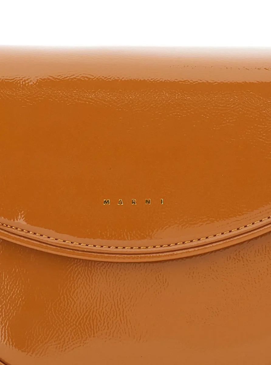 Geanta de umar Shoulder bag SMILE BAG in brown fabric for women - Img 3