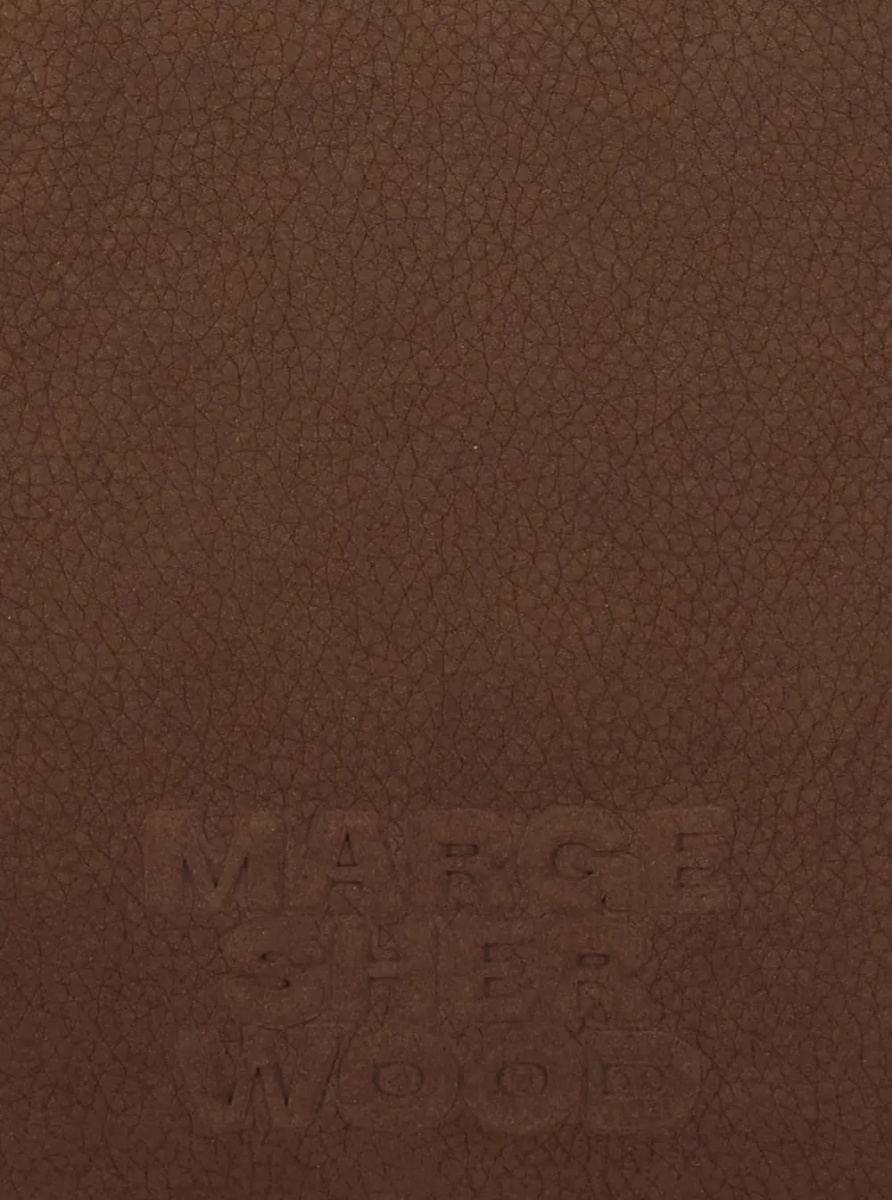 Geanta de umar 'Soft Boston' Brown Small Shoulder bag with Two Top Handles and Logo lettering on the Front in Leather for Women - Img 3
