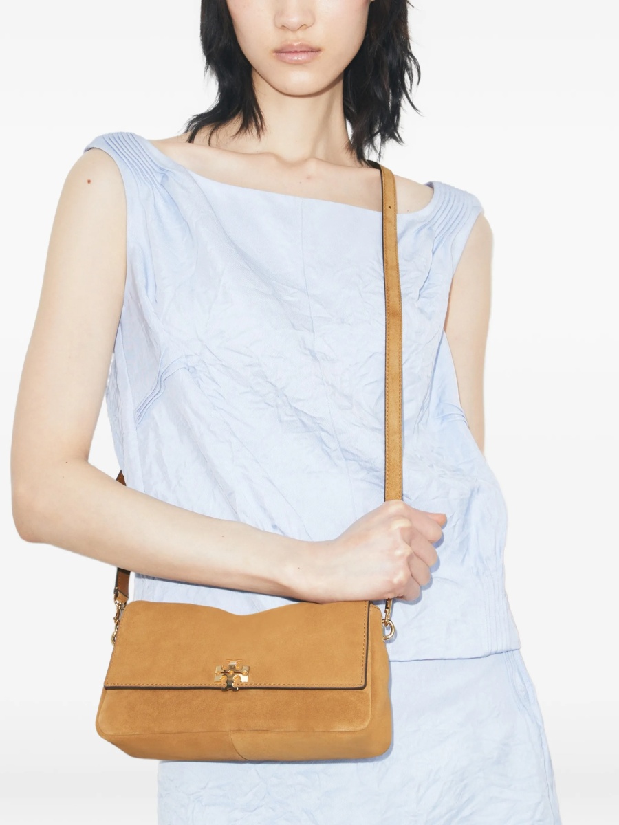 Geanta de umar Tory Burch neutra din piele intoarsa si piele - Img 3