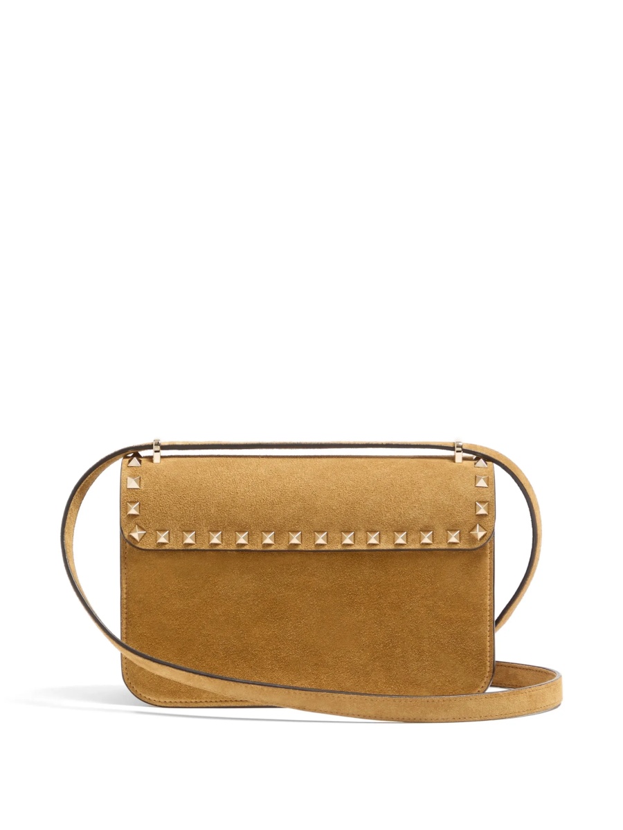 Geanta de umar Valentino Garavani Rockstud neutra din piele intoarsa - Img 4