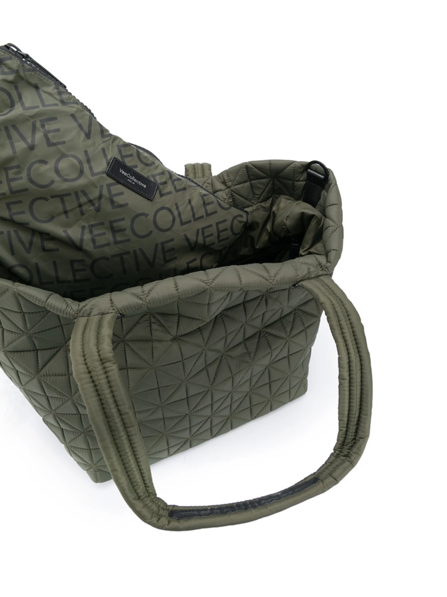 Geanta de umar VEECOLLECTIVE verde din nylon si piele - Img 5