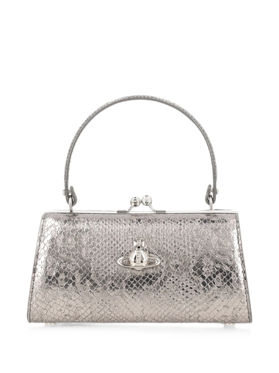 Geanta de umar Vivienne Westwood argintie din piele - Img 2