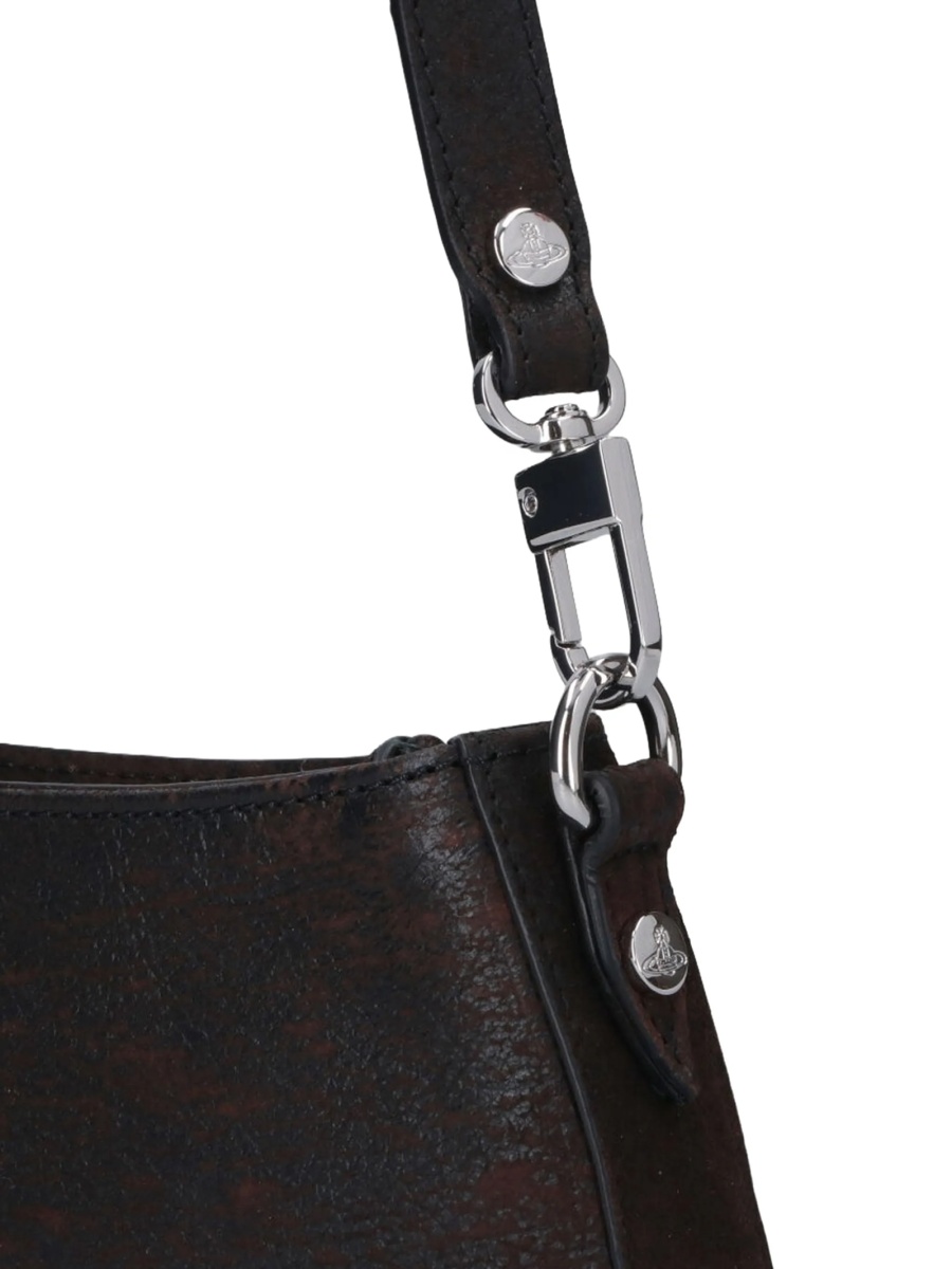 Geanta de umar Vivienne Westwood maro din piele - Img 5