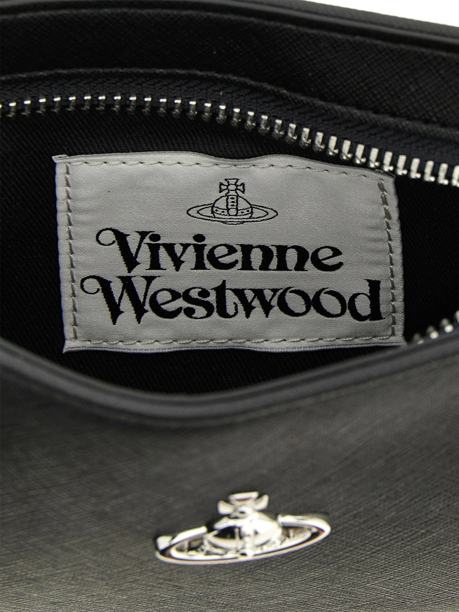Geanta de umar Vivienne Westwood neagra din bumbac si poliuretan - Img 4
