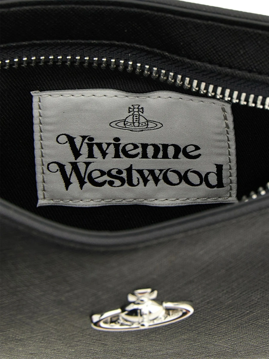 Geanta de umar Vivienne Westwood neagra din bumbac si poliuretan - Img 4