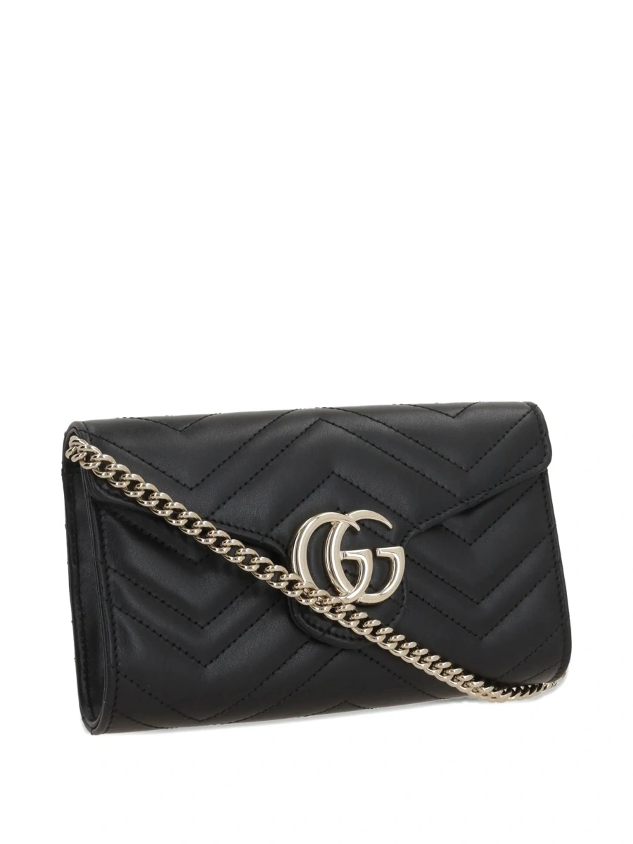 Geanta mini Gucci 'Marmont' neagra din piele - Img 5