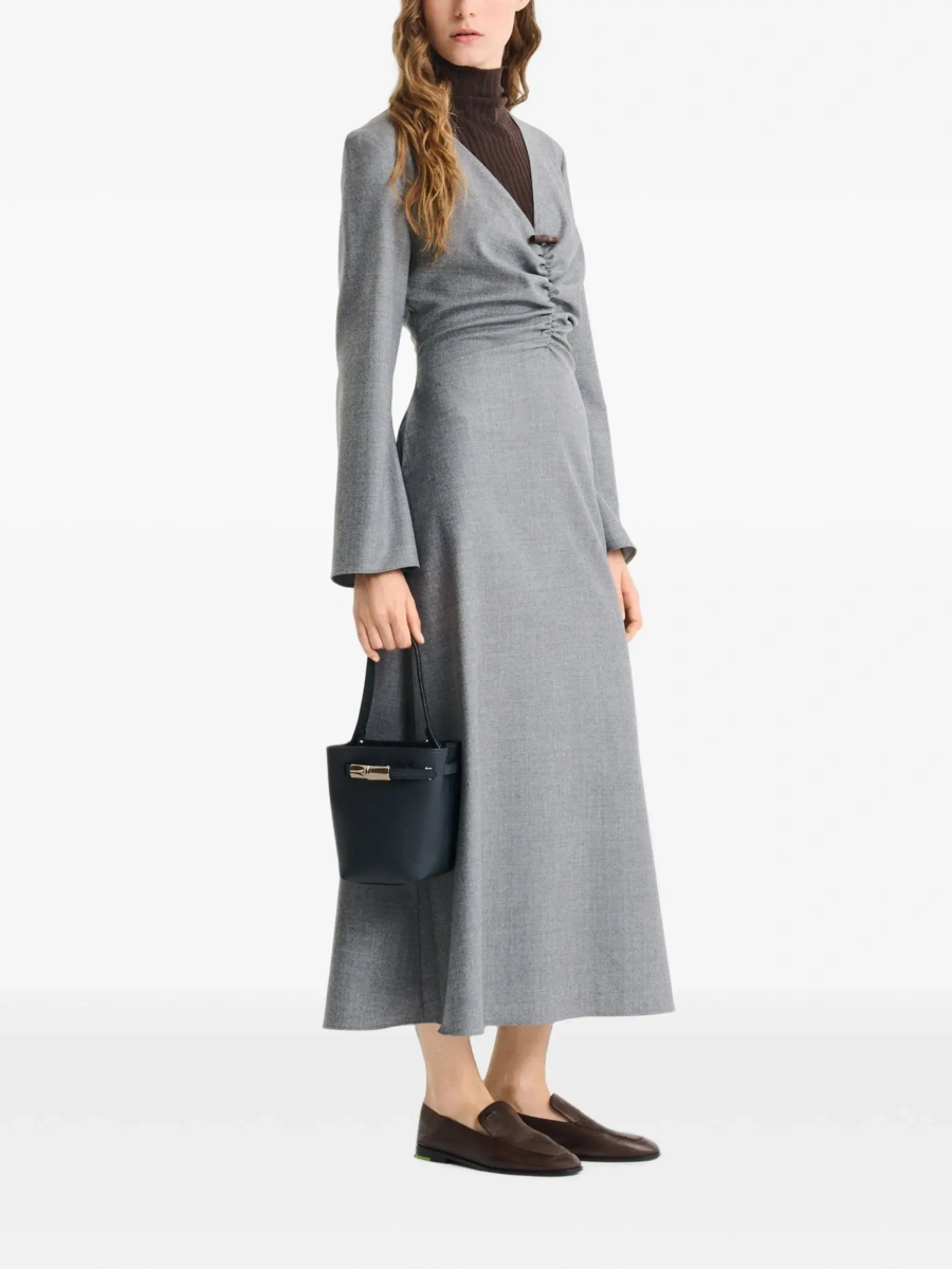 Geanta mini Longchamp neagra din piele - Img 5