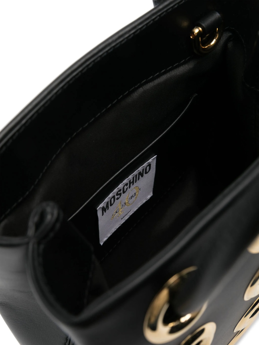 Geanta mini Moschino neagra din poliuretan - Img 5