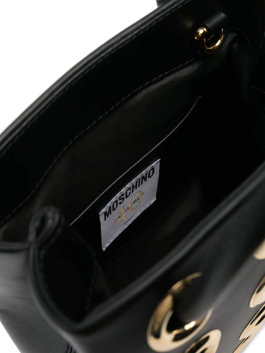 Geanta mini Moschino neagra din poliuretan - Img 5