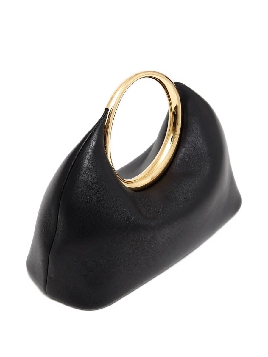 Geanta plic JACQUEMUS Calino neagra din metal placat cu aur si piele - Img 2