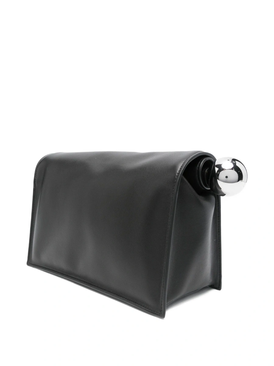 Geanta plic JACQUEMUS Rond Carré neagra din piele - Img 3