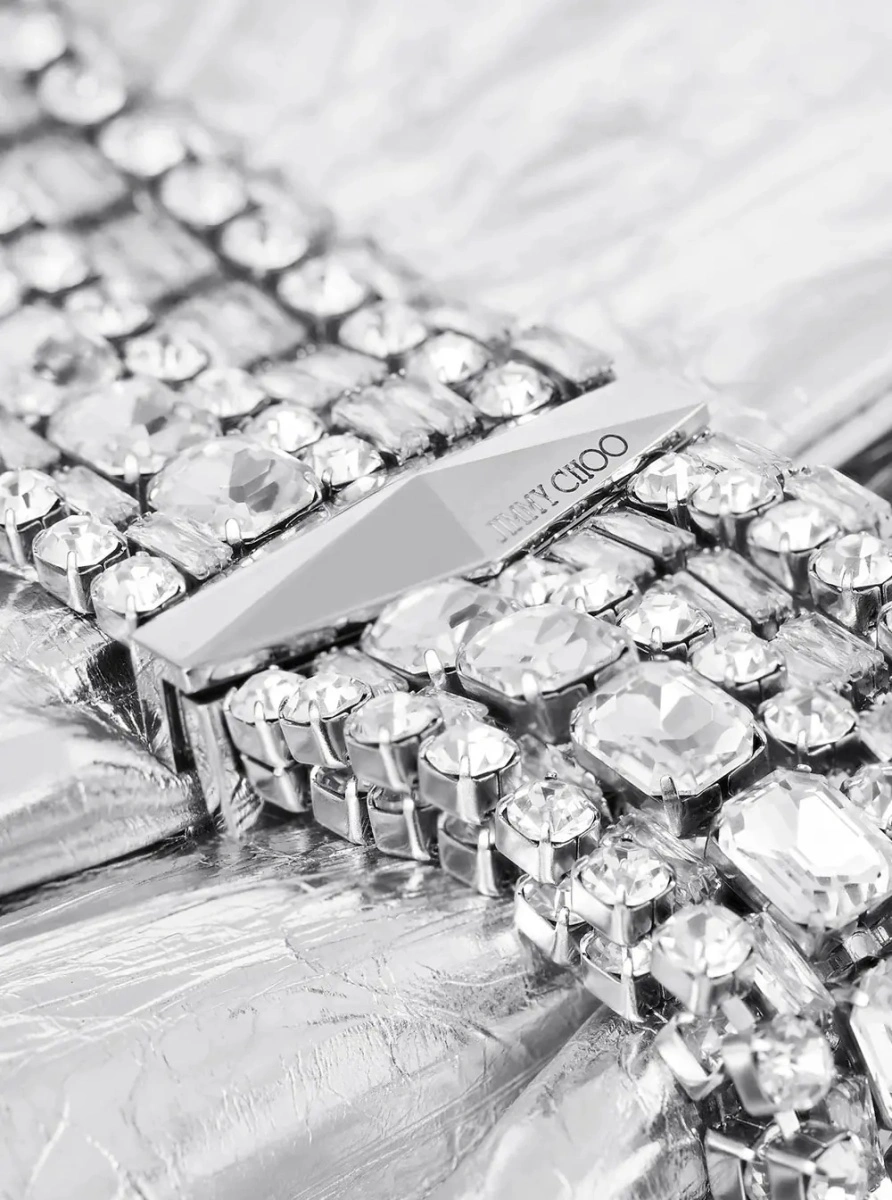 Geanta plic Jimmy Choo argintie din piele - Img 3