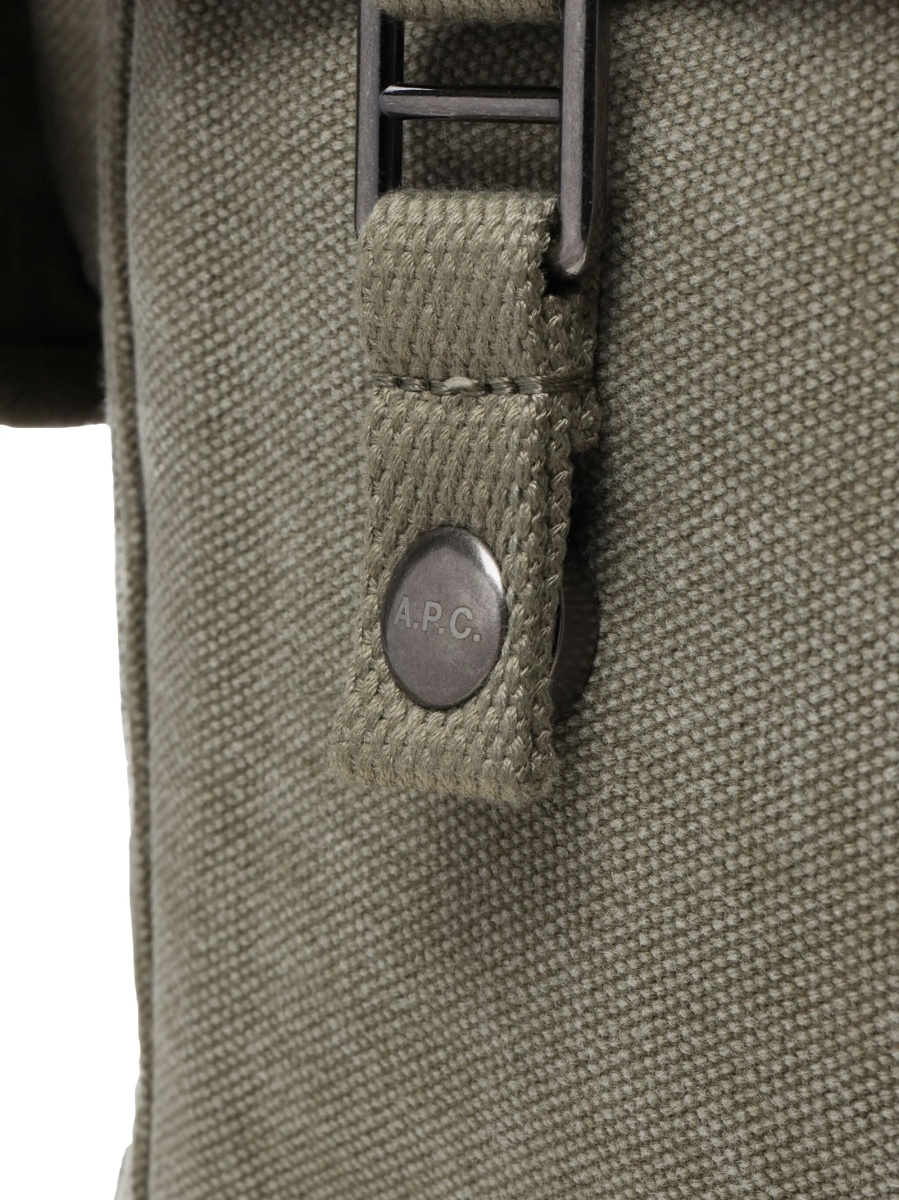 Geanta tip postas A.P.C. verde din bumbac - Img 5