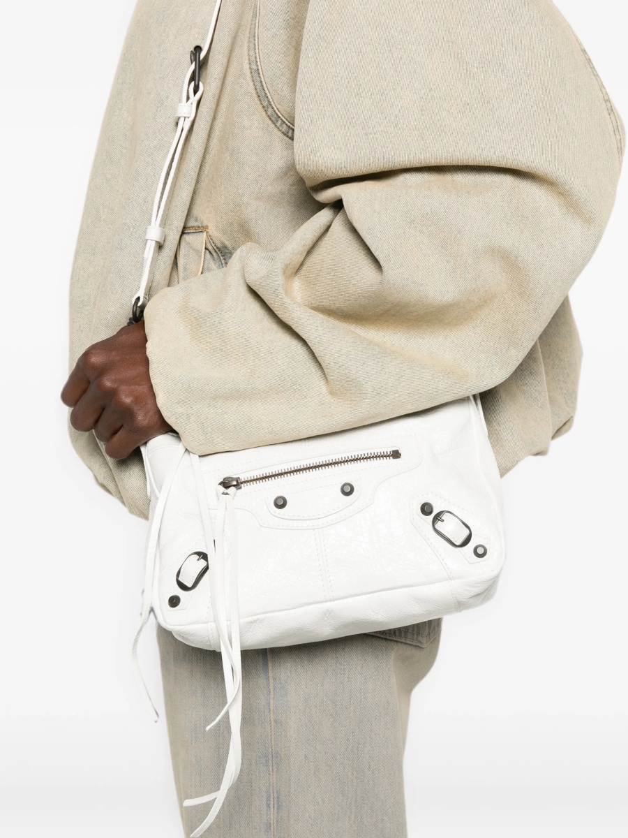 Geanta tip postas Balenciaga alba din piele - Img 2