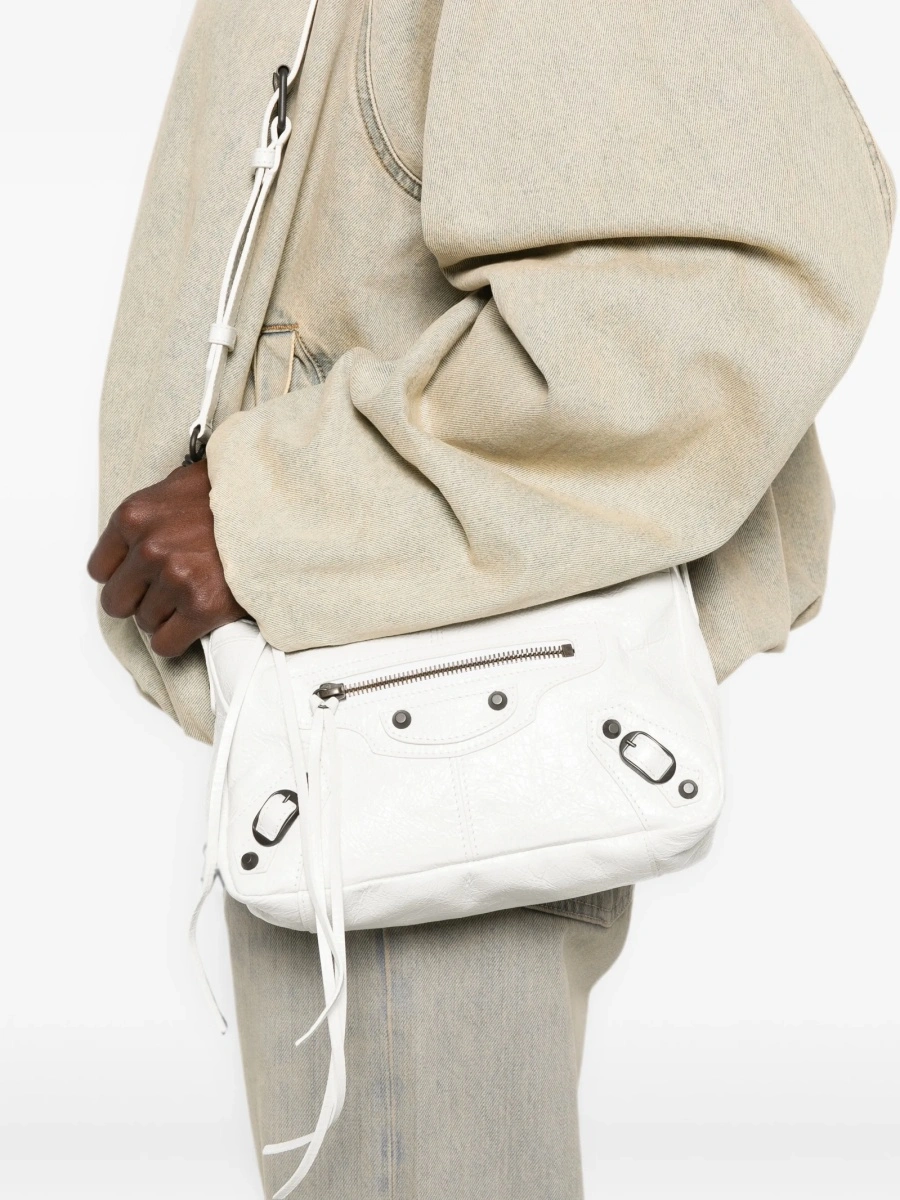 Geanta tip postas Balenciaga alba din piele - Img 2