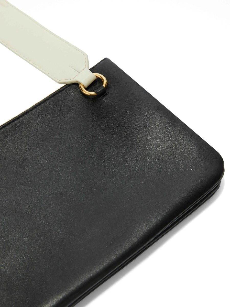 Geanta tip postas Jil Sander neagra din piele - Img 4