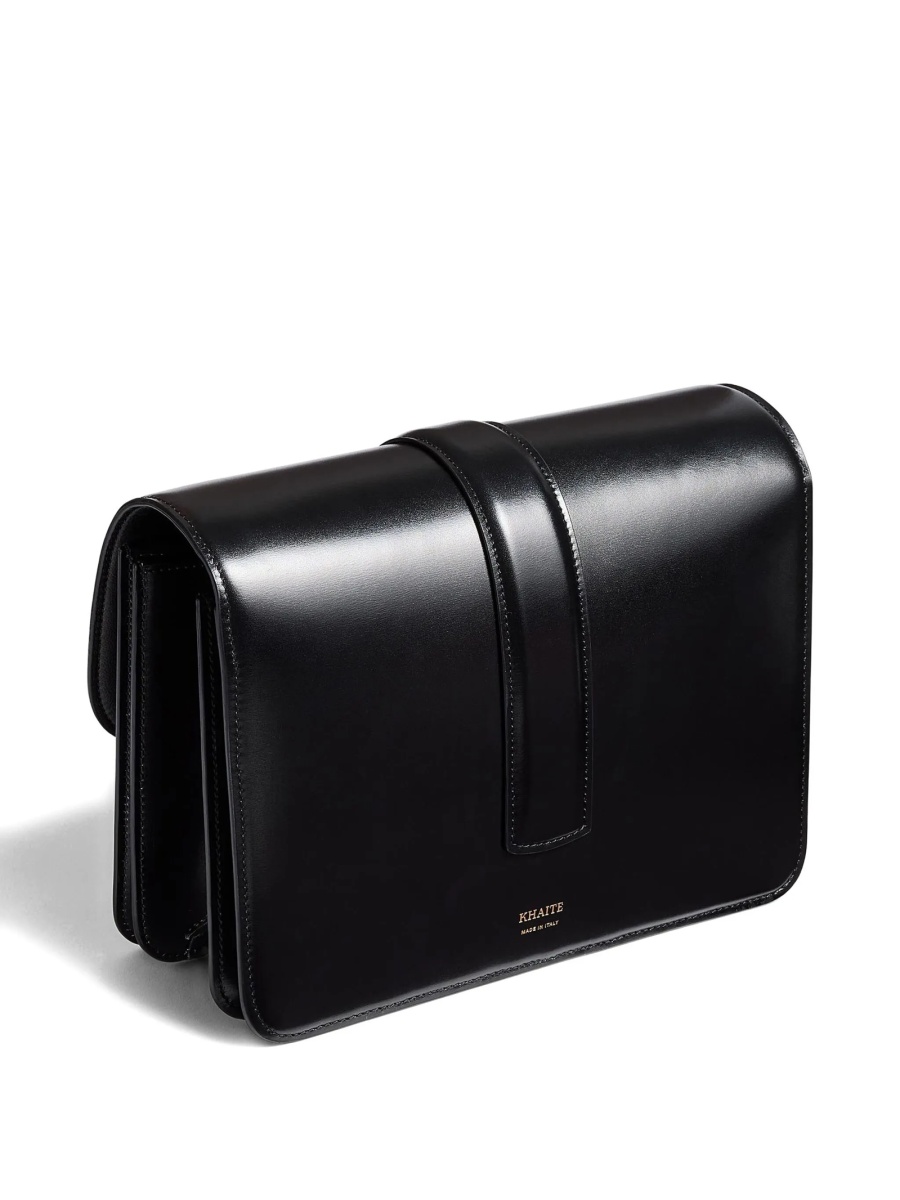 Geanta tip postas Khaite neagra din piele - Img 3