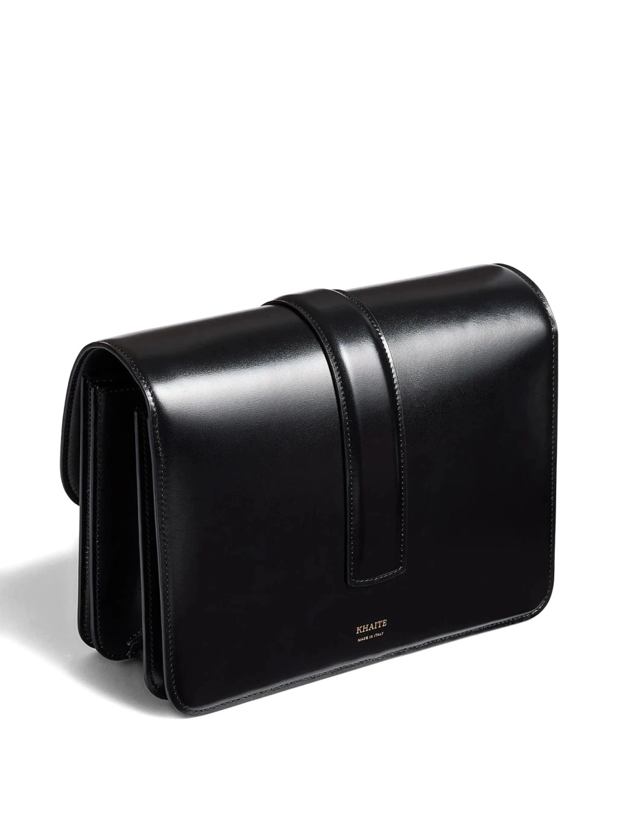 Geanta tip postas Khaite neagra din piele - Img 3