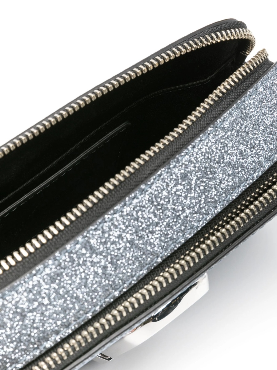 Geanta tip postas Marc Jacobs snapshot argintie din piele - Img 5