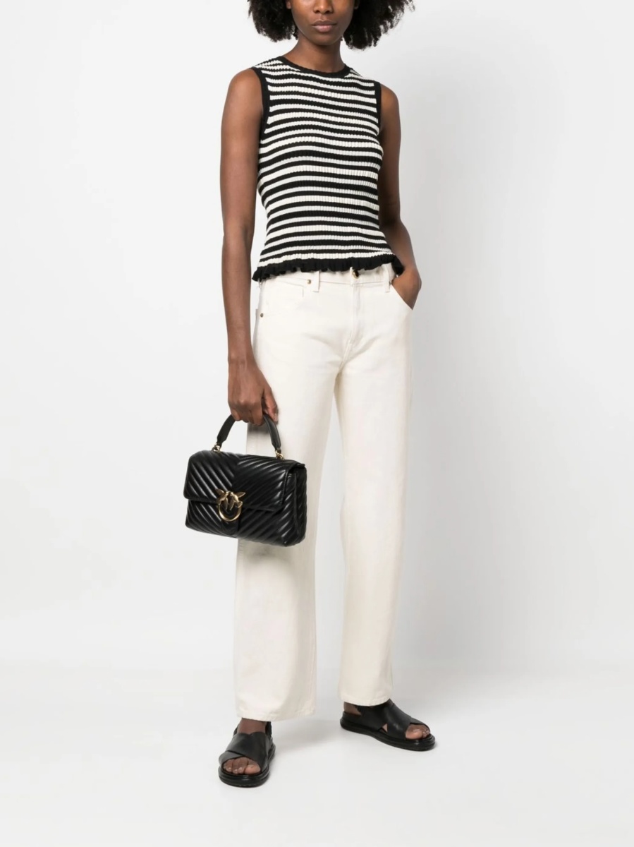 Geanta tip postas Pinko neagra din piele de rechin - Img 2