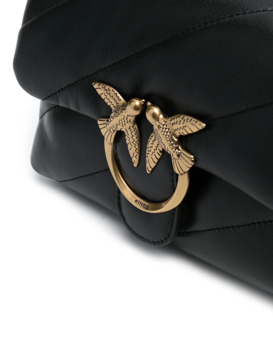 Geanta tip postas Pinko neagra din piele - Img 5