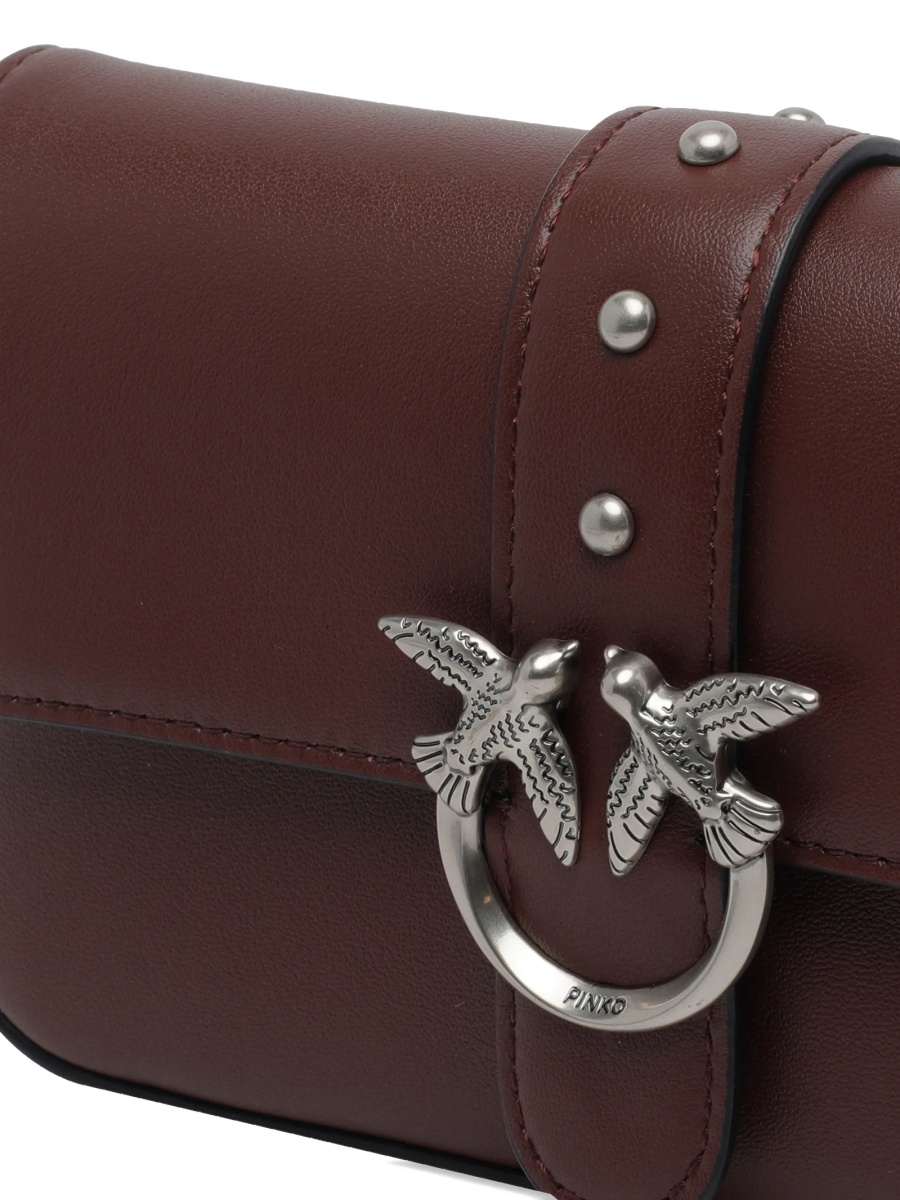 Geanta tip postas Pinko rosie din piele - Img 4