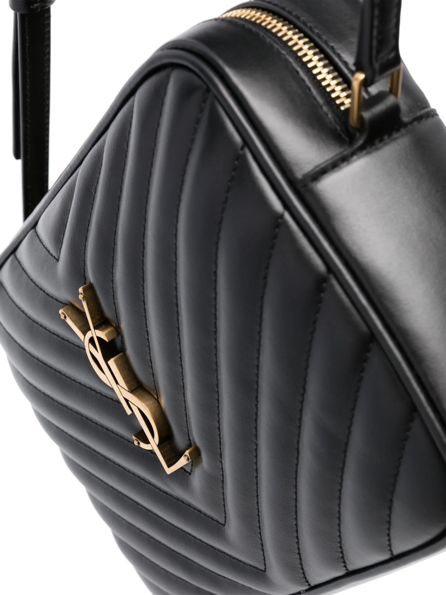 Geanta tip postas Saint Laurent Lou neagra din piele - Img 4