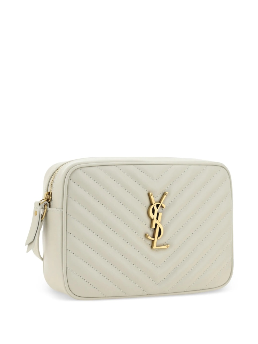Geanta tip postas Saint Laurent Lou neutra din piele - Img 3