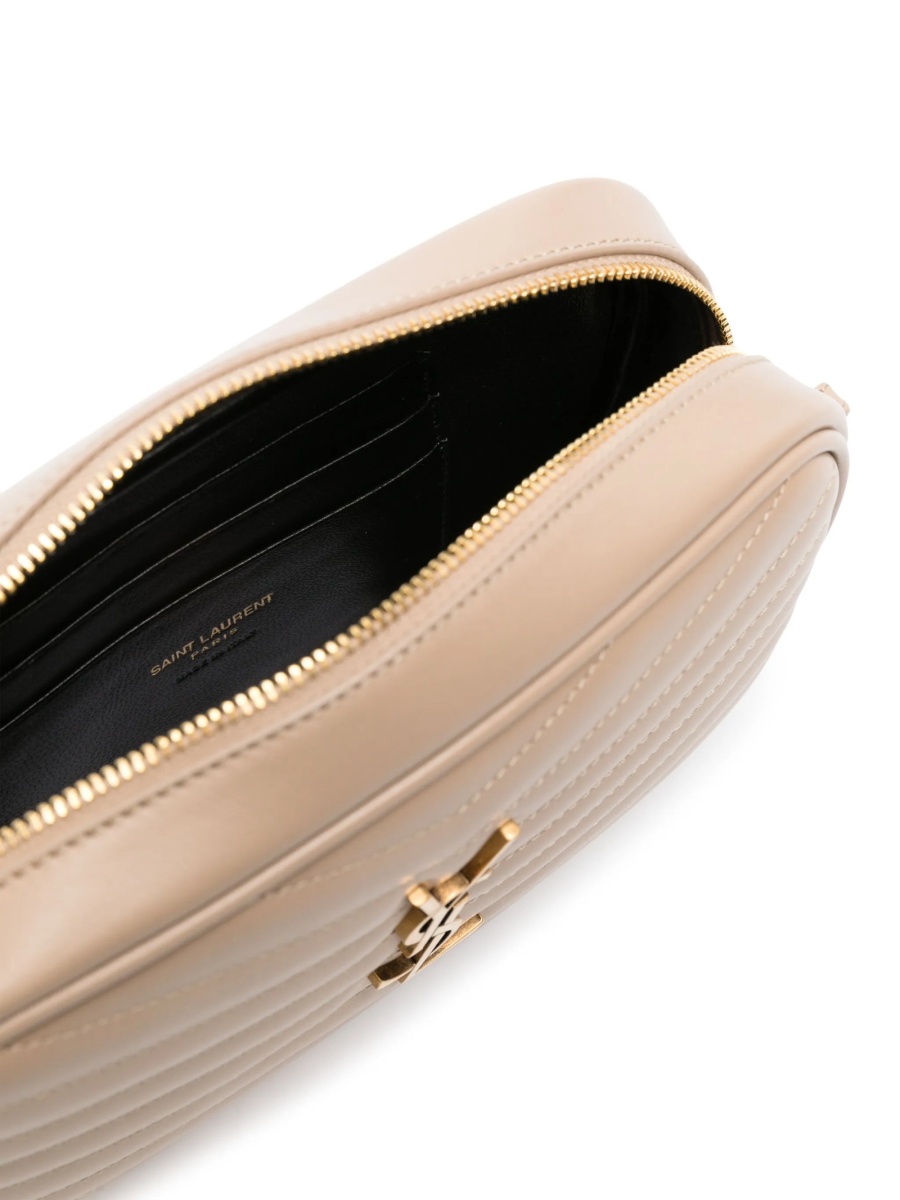 Geanta tip postas Saint Laurent Lou neutra din piele - Img 4