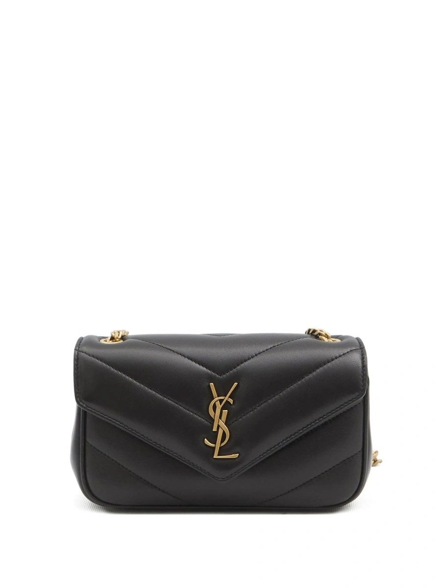 Geanta tip postas Saint Laurent Loulou neagra din piele - Img 9
