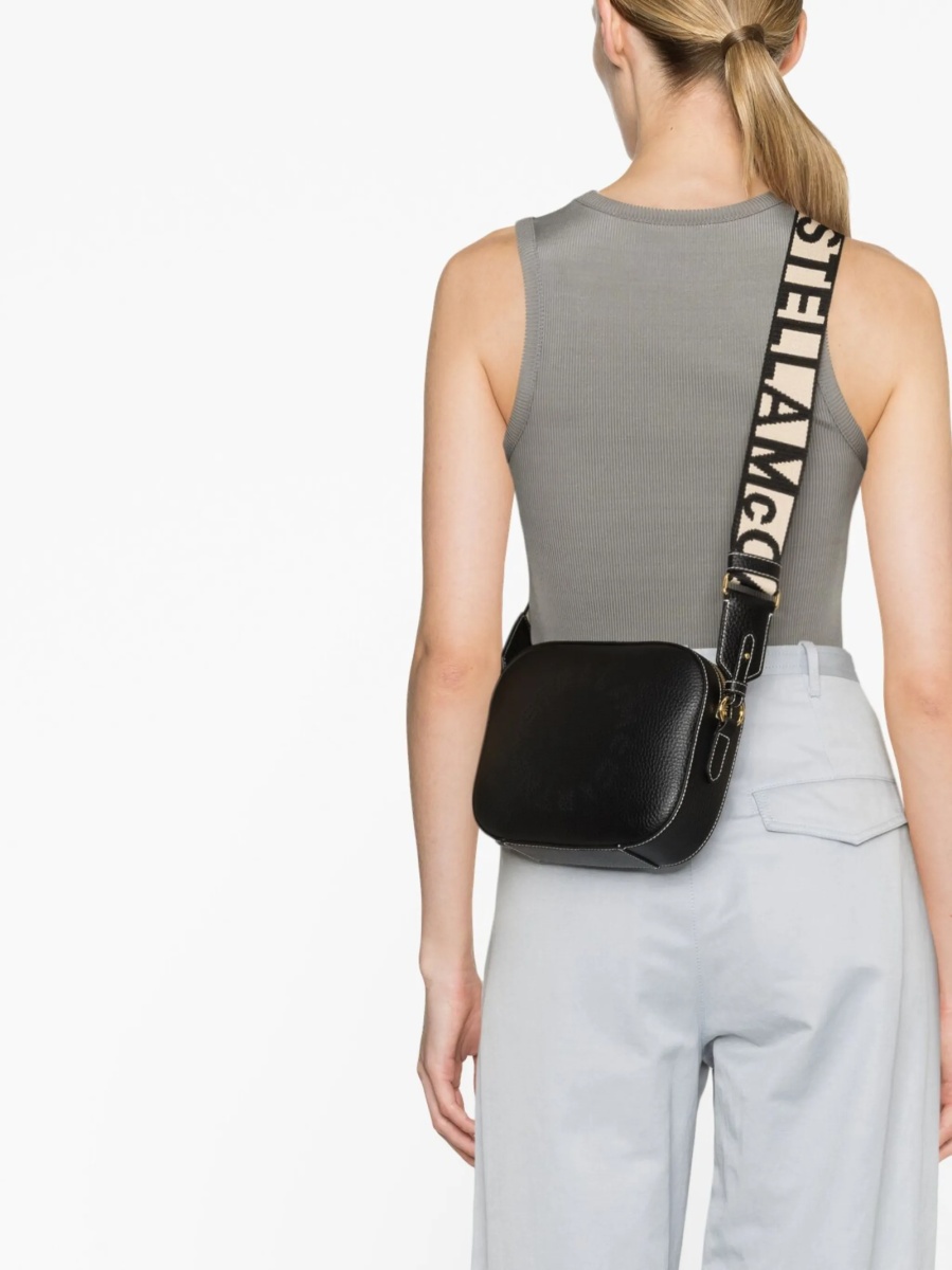 Geanta tip postas Stella McCartney neagra din poliamida si poliuretan - Img 3