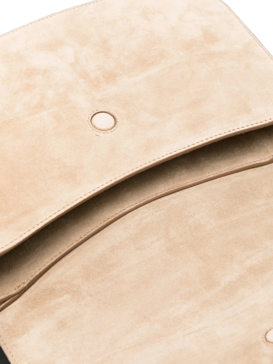 Geanta tip postas Tom Ford neutra din piele si piele intoarsa - Img 5