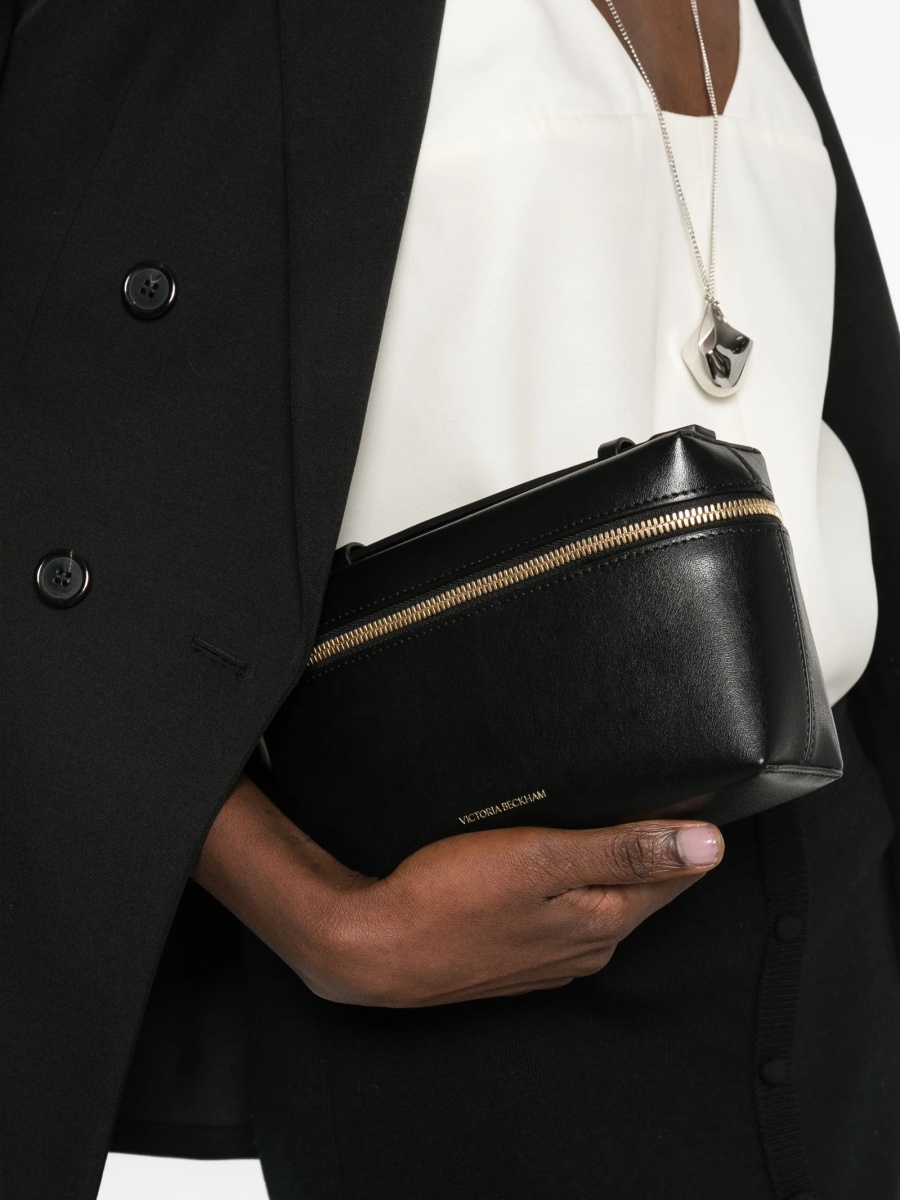 Geanta tip postas Victoria Beckham neagra din bos taurus - Img 2