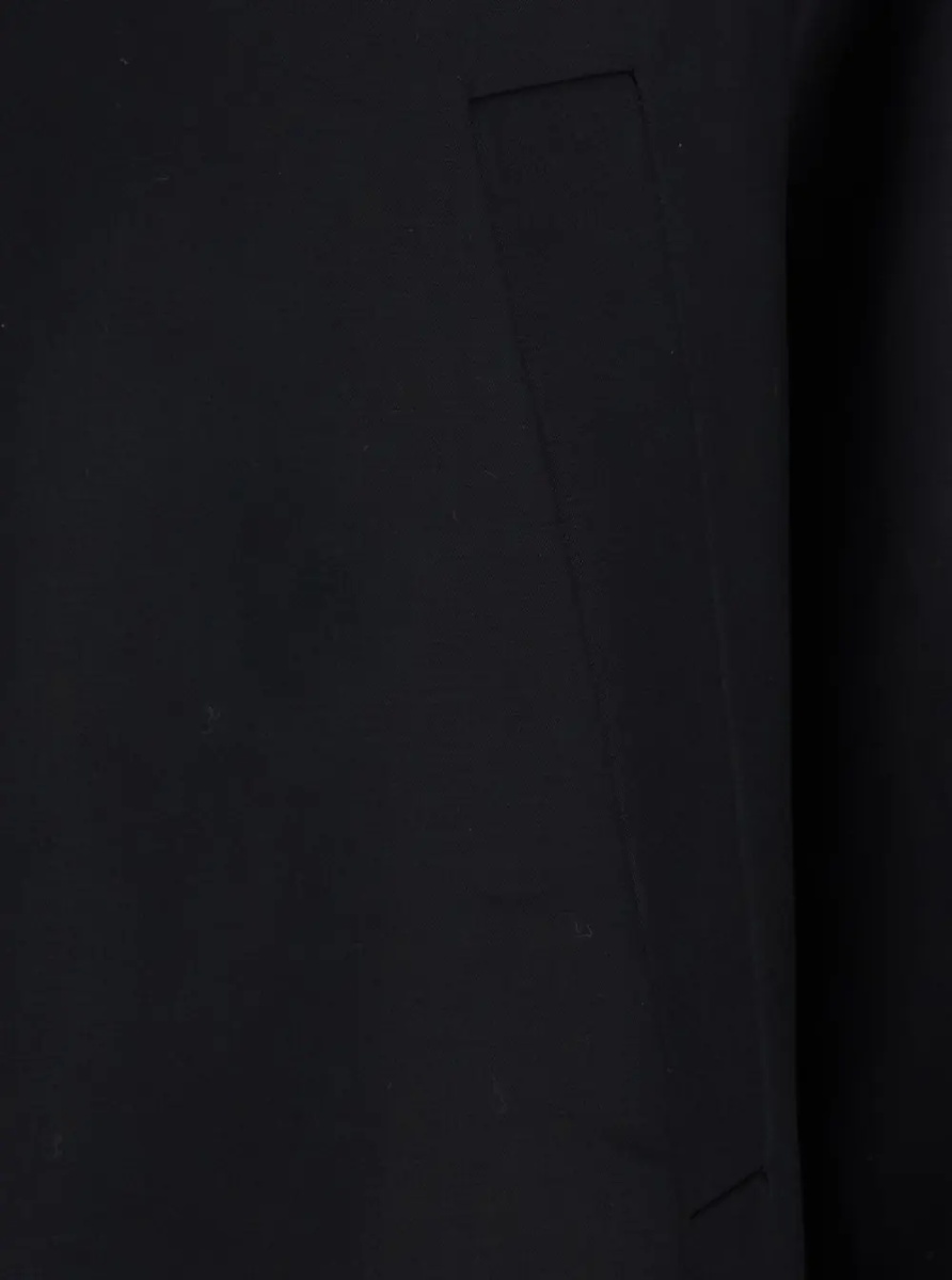 Geci Black Parka with fur hood and button closure on the front in cotton for men - Img 3