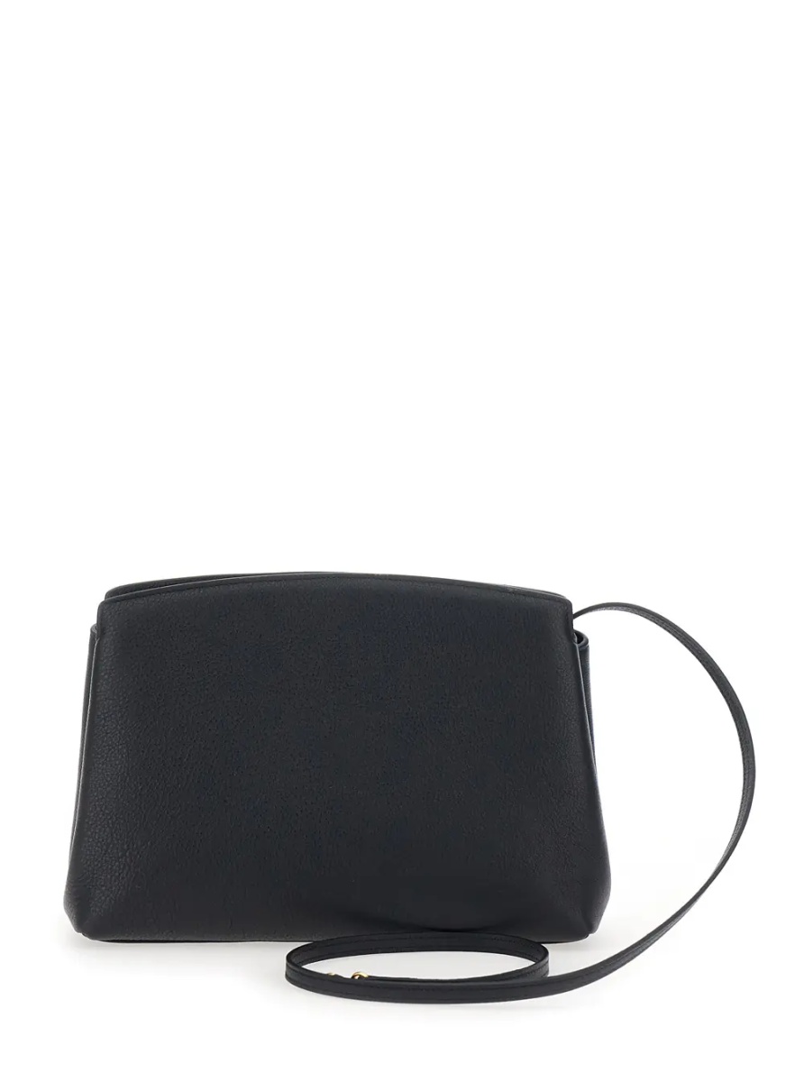 Genti Black Clutch with Clasp Closure in Grained Leather Women - Img 2