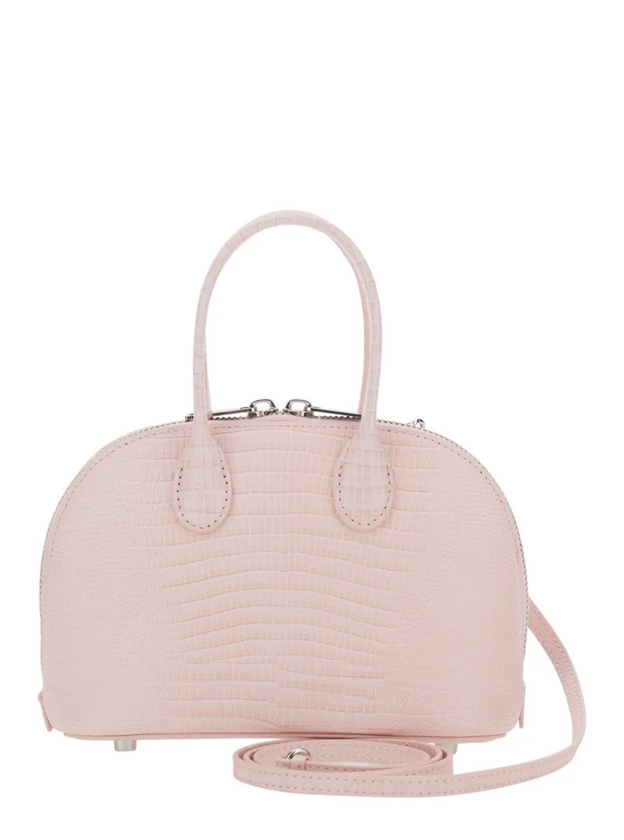 Genti Pink Mini Bag with Adjustable and Removable Shoulder Strap and Lizard Effect in Leather for Women - Img 2