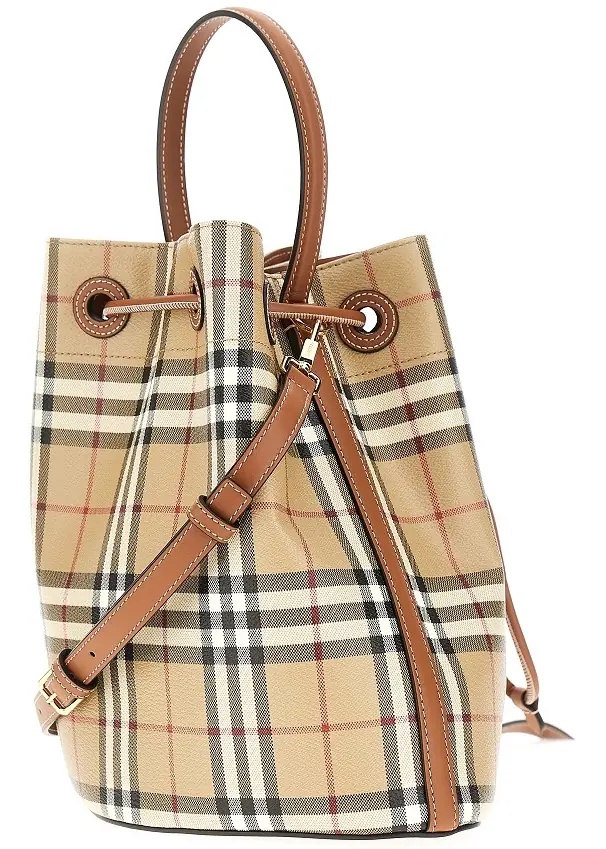 Genti Small bucket bag with Check motif - Img 2
