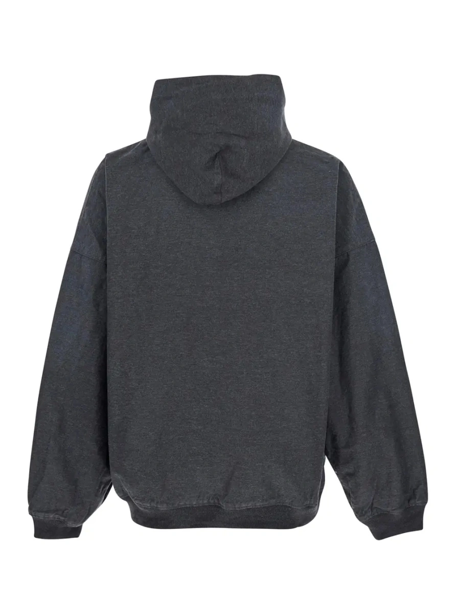 Hanorac Balenciaga gri din bumbac - Img 2