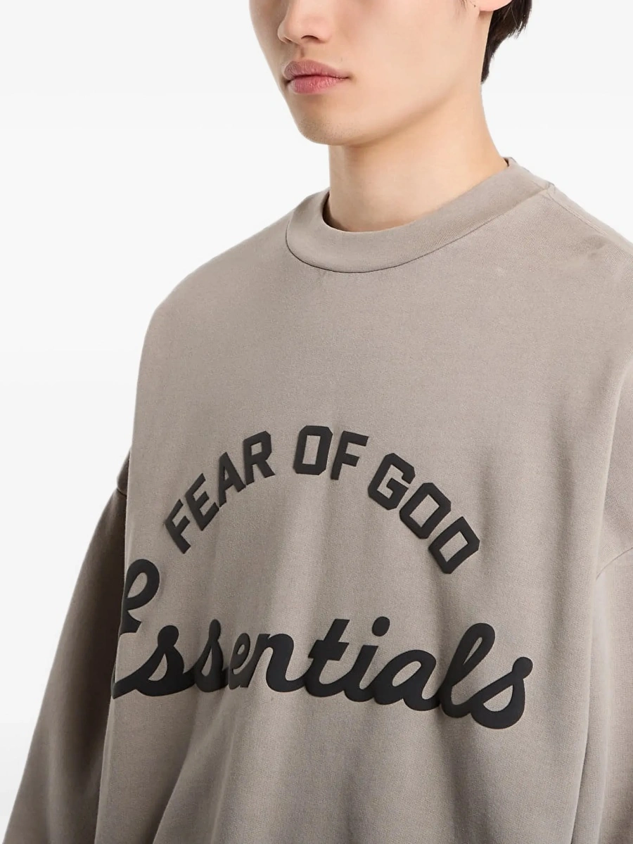 Hanorac FEAR OF GOD gri din bumbac - Img 6
