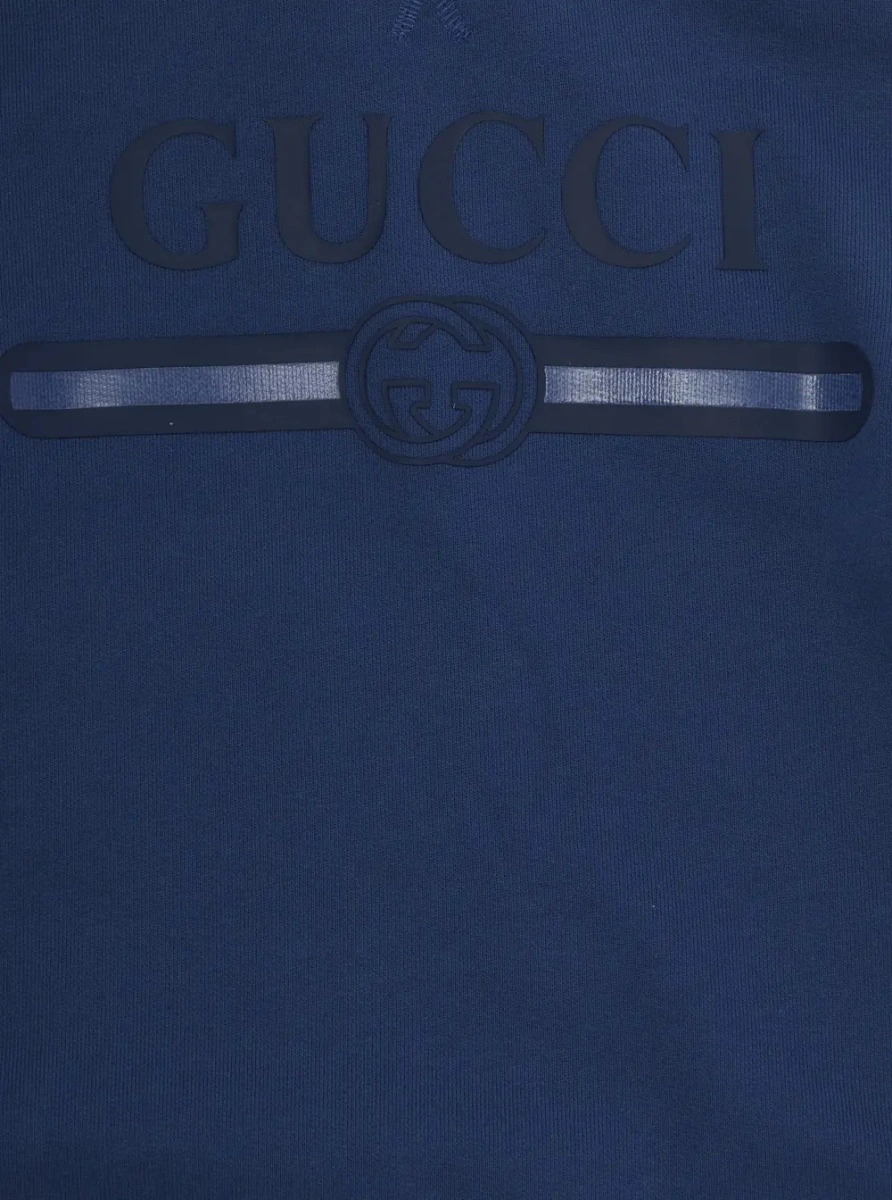 Hanorac Gucci albastru din bumbac - Img 3