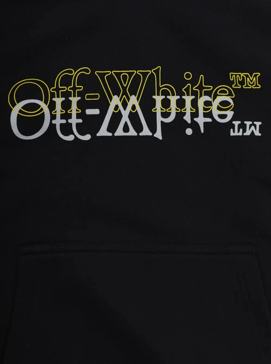 Hanorac Off-White negru din bumbac - Img 3