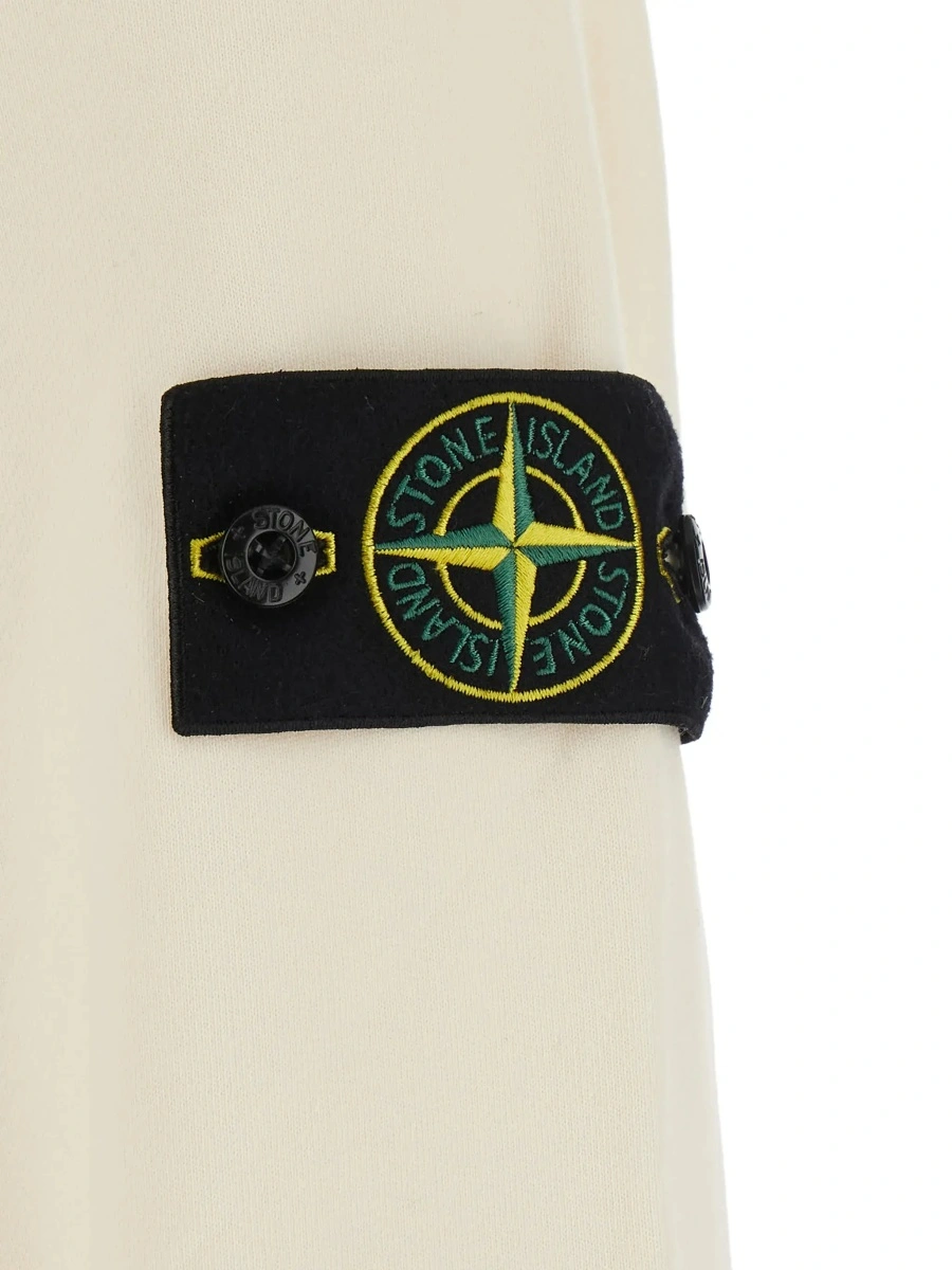 Hanorac Stone Island alb din bumbac - Img 5