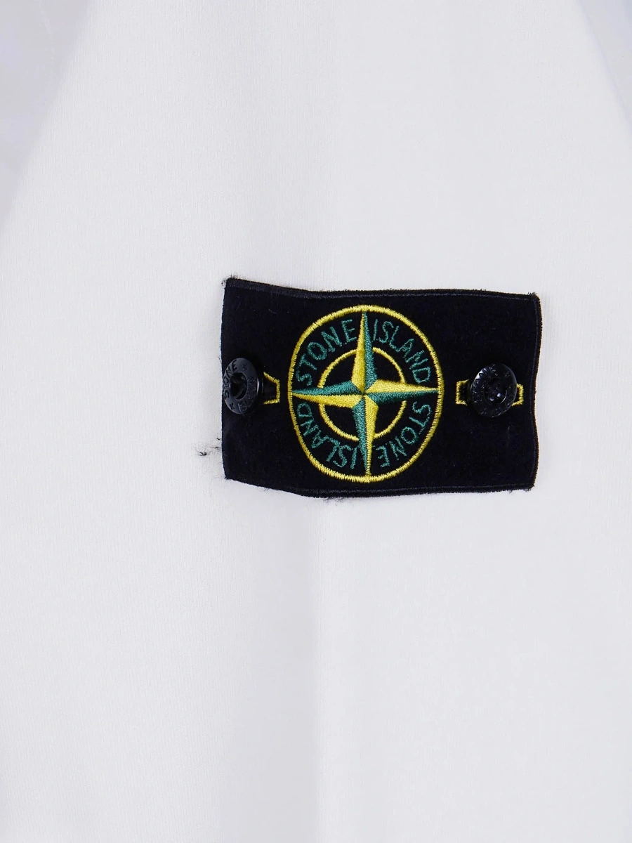 Hanorac Stone Island alb din bumbac - Img 5