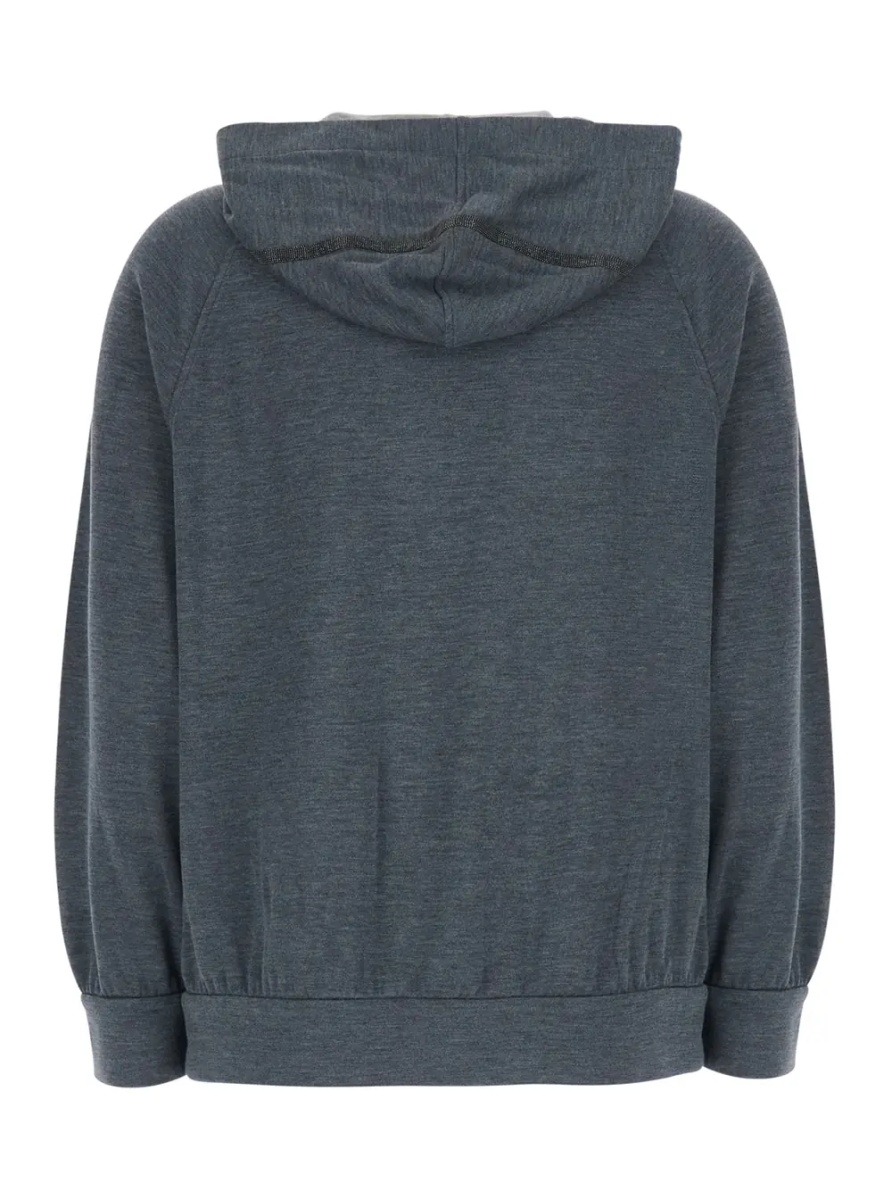 Hanorace Gray Hooded Sweatshirt in Blend Cotton for Women - Img 2