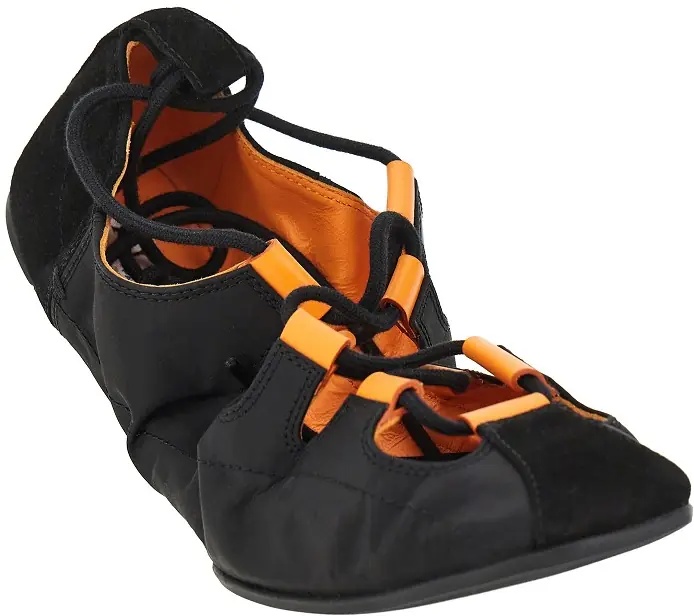 Incaltaminte Nylon and suede leather laced ballerinas - Img 2