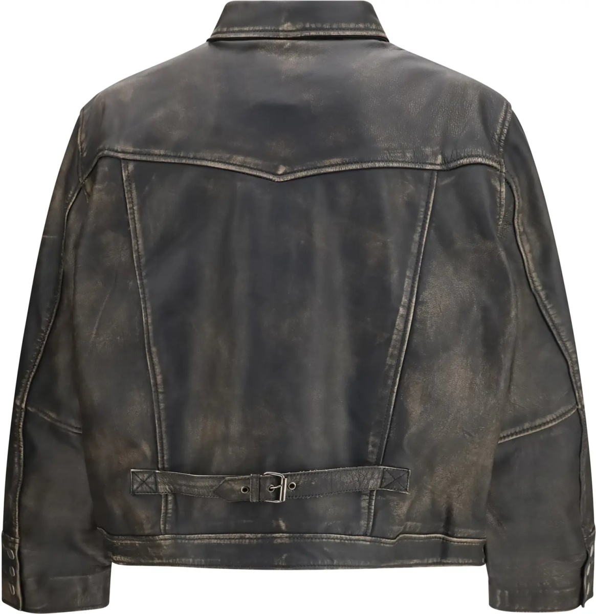 Jacheta Aged Leather Jacket - Img 2