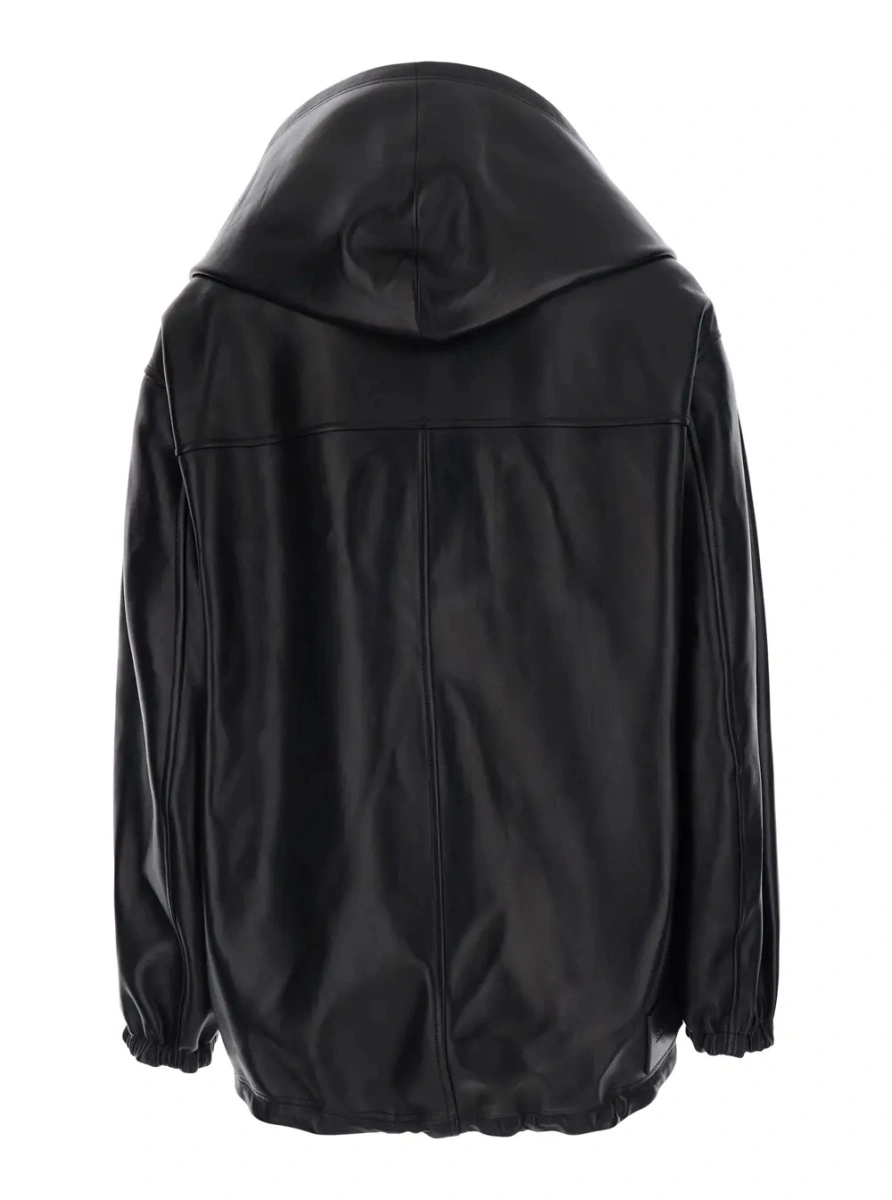 Jacheta Balenciaga neagra din piele - Img 2